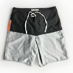 Wellen Performance Board Shorts Mens 28 Swim Trunks 9" Gray Orange Huckberry